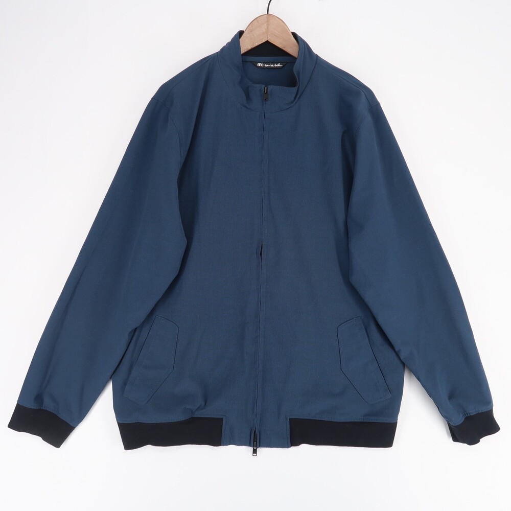 Travis Mathew Jacket Mens XL Blue Full Zip Bomber Golf Performance